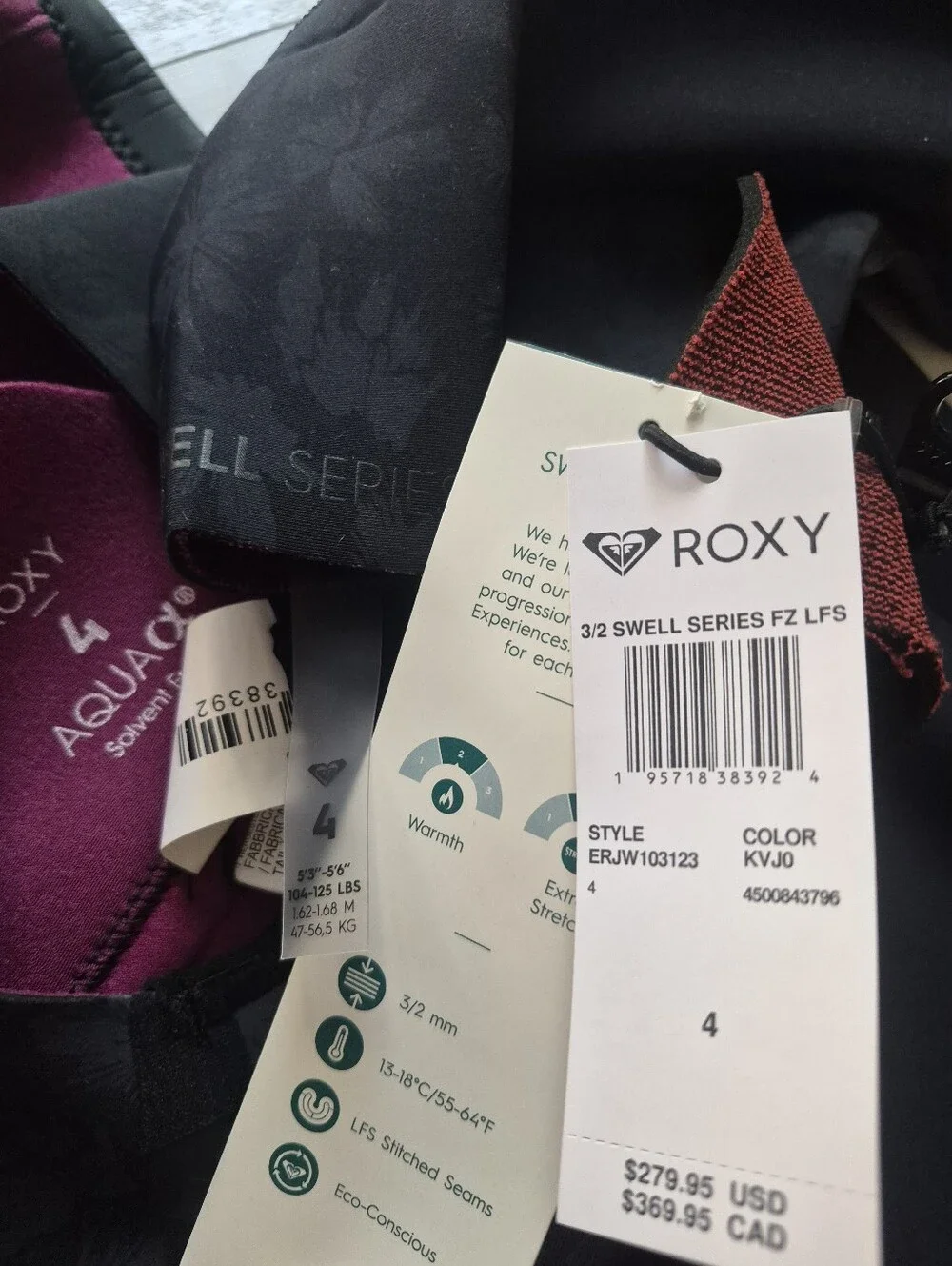 ROXY NEW 3/2 Swell Series Front Zip Full Wetsuit